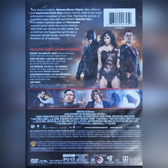 Batman v Superman: Dawn of Justice DVD widescreen movie used EUC - Picture 2 of 2
